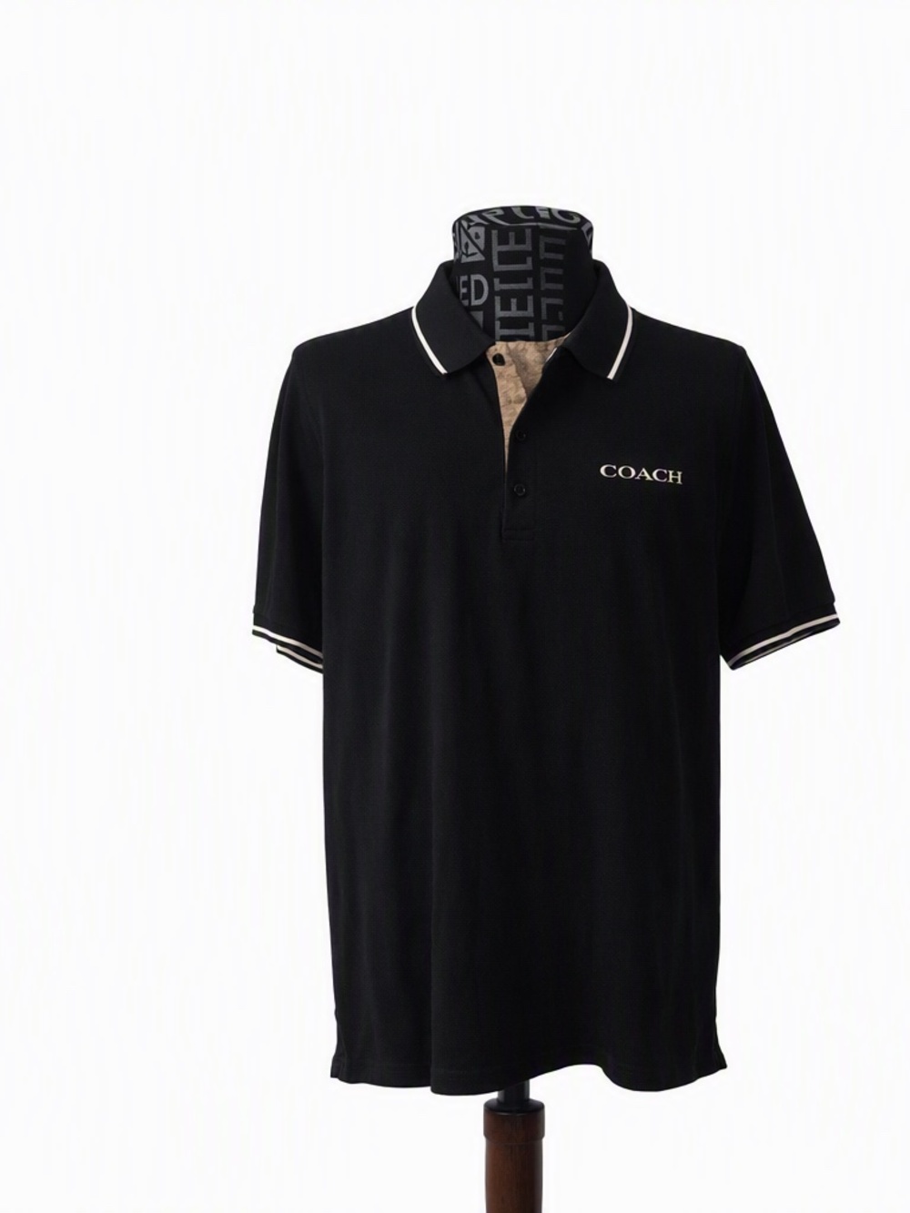 Coach Polo Shirt Men's Black Short Sleeve Cotton X Large